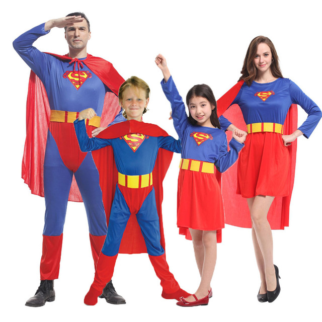 Umorden Purim Carnival Party Halloween Costumes Family Superman Cosplay ...